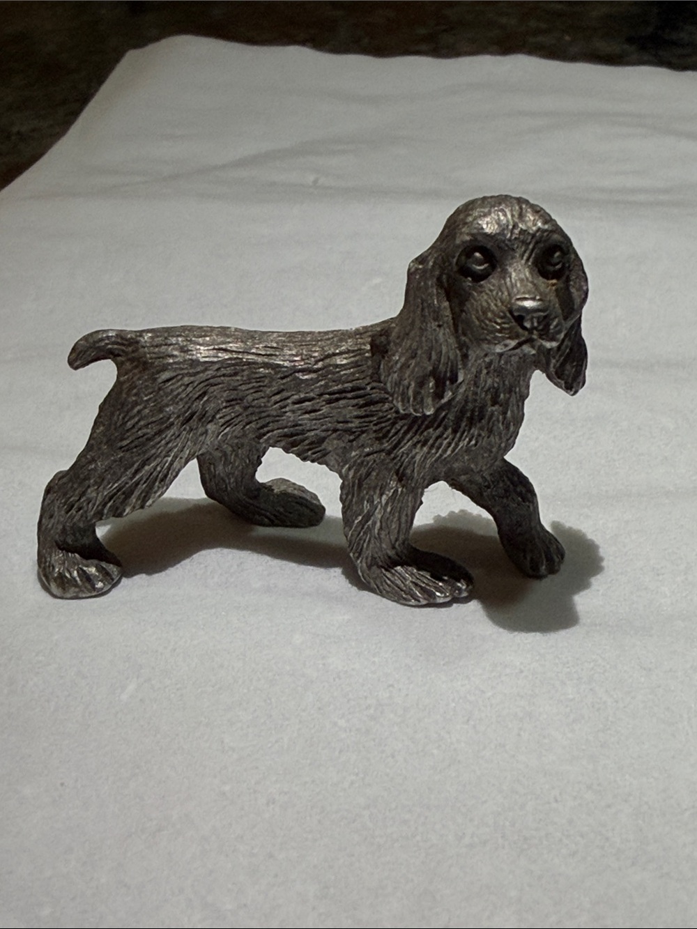Pewter Cocker Spaniel Dog Figurine
